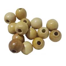 Bolinha de Madeira Ponteira Natural e Pintada Conta Artesanato Olho 27 mm