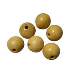 Bolinha de Madeira Ponteira Natural Conta Artesanato Olho 40