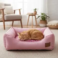 Cama Caminha Retangular Pequena Para Pet Cachorro Gato Rosa