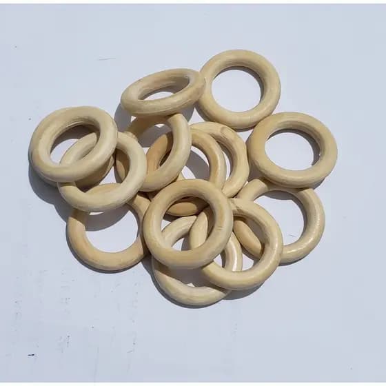 Argola Madeira Natural cor Marfim - 3.0- 30mm EXTERNO-NÃO SERVE P/ PORTA GUARDANAPOS