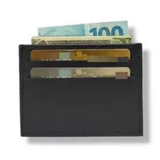Porta Cartão Slim Couro Cédulas CNH Masculino e Feminino