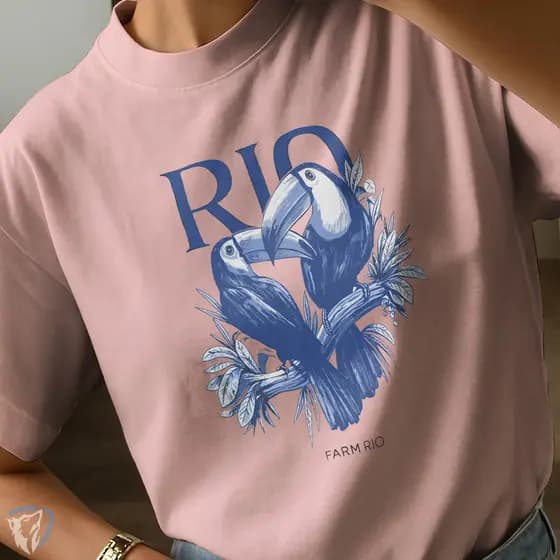Camiseta Rio Araras Estampada | Tucanos Artísticos Arte Tropical com Tucanos e Folhagens