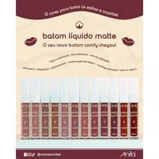 Batom Líquido Matte Alta Cobertura Anita 4ml