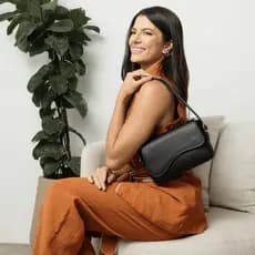 Bolsa Feminina Baguete De Ombro Transversal com Forro Blogueira Moderna