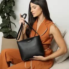 Bolsa Feminina Média Saco Alça Transversal Casual Minimalista