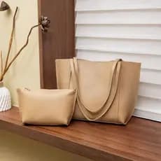 Kit 2 Bolsa Feminina Tote Grande com Bolsa Interna Preta e Alca de Ombro Queima de Estoque
