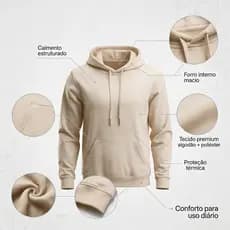 Blusa Moletom Masculino com Capuz Basico Liso Casaco para Frio Inverno