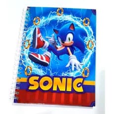 caderno universitário (azul) personagem  1 matéria capa dura- encadernação wire-o / pronta entrega