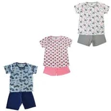 kit  3 Conjuntos de Pijama Juvenil Menino Masculino e menina feminino Verão tamanho 4 ao 16