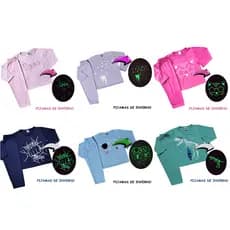 kit 3 Conjuntos Pijama de Inverno Juvenil Menino Masculino menina feminino que Brilha no Escuro tamanho 10 12 14 16