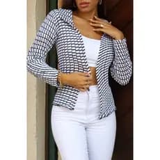 Casaco Blusa De Frio Quadriculado Tricô Casaquinho feminino