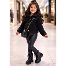Casaco Teddy Infantil Menina Peluciado Agasalho Inverno Quentinho 2 ao 10