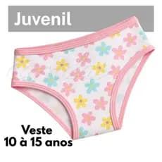 Kit 8 e 4 Calcinhas Juvenil Para Adolescente até 15 Anos Forro 100% Algodão Estamapada