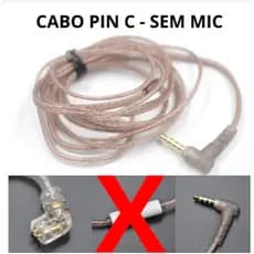 Cabo Fone KZ EDX PRO/ ZSN PRO/ ZS10 PRO Sem Mic e Com MIC