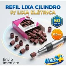 Refil Lixa Cilindro Abrasivo 120mm para Lixa Elétrica com 50 Peças Unhas em Gel Nails Designer - Envio Imediato