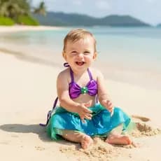 Fantasia de Sereia infantil com Cauda de Sereia para Bebês Meninas ou Laço
