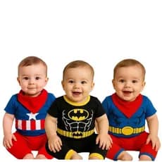 Roupa bebê recém nascido menino 3 peças Super Herois Body calça e bandana