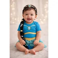 Body temático da Princesa Jasmine fantasia de mesversário