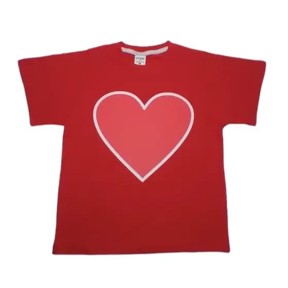 Camiseta Gi Infantil Aventureira Vermelha Coração A Pronta Entrega