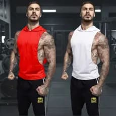 Kit 2 Regata Cavada Masculina Musculação Academia toca Blusa com capuz