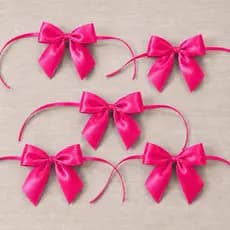 Laços lacinho cetim Nº5 com amarração rosa chiclete decorativos