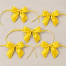 Laços lacinhos Nº5 amarelo com amarração decorativo artesanais lembranças mimos