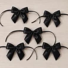 Laço de Cetim Preto Nº 5 com Amarração Laço Pronto para Presente Embalagem Lembrancinha Artesanato Decoração Mimo
