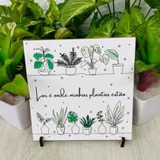 Azulejo 20x29cm placa cerâmica plantas cantinho das plantas jardim