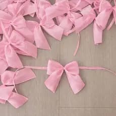 Laço Cetim Rosa Bebê Nº5 6x6 cm com amarração Para Lembrancinhas, Maternidade, Batizado, Festa e Artesanato