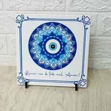 Azulejo placa 20x20cm olho grego/turco decorativo decoração proteção