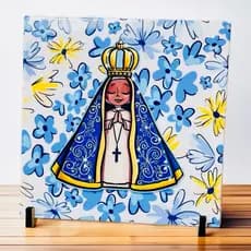Azulejo 20x20cm com estampa Nossa Senhora Aparecida Mãe