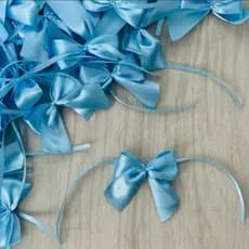 Laço Cetim Azul Bebê Nº5 6x6 cm com amarração Para Lembrancinhas, Maternidade, Batizado, Festa e Artesanato