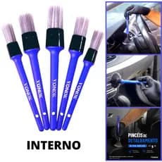 Kit 5 Pincel Para Limpeza Automotiva Lavagem Detalhada Interno Acessório Para Carros Motos Vonixx