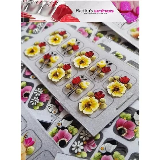 600 Adesivos Artesanais Love Arte Para Unhas Pedrarias Strass 50 CARTELAS