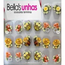 160 Adesivos Artesanais para Unhas com Joias Pedrarias Strass, 100% Artesanais, Bellas Unhas