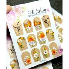 35 Cartelas Adesivos Artesanais para unhas Unhas Pedrarias Pingentes cartelas de luxo