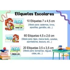 ETIQUETA ESCOLAR  ADESIVA  - ARIEL 1 -  CADERNOS, LÁPIS, CANETAS, LIVROS, RÉGUA, BORRACHAS, TESOURAS
