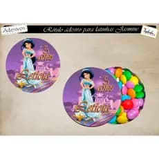 TAG ADESIVA PERSONALIZADA REDONDA - JASMINE - PERSONALIZADOS - TAG - LEMBRANCINHAS- TUBETES - FESTAS