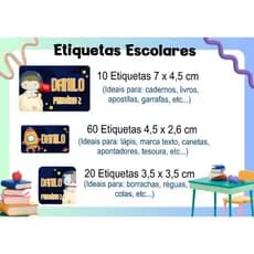 ETIQUETA ESCOLAR  ADESIVA - ASTRONAUTA 2  - CADERNOS, LÁPIS, CANETAS, APONTADOR, LIVROS, RÉGUA, COLA
