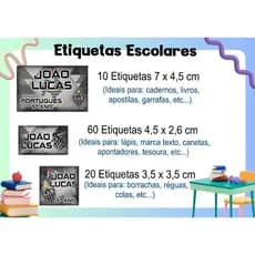 ETIQUETA ESCOLAR  ADESIVA - ATLÉTICO MINEIRO - CADERNOS, LÁPIS, CANETAS, APONTADOR, LIVROS, TESOURAS