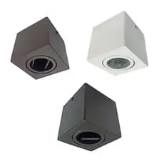 Spot Plafon Sobrepor Alumínio Quadrado Dicroica Gu10 Bivolt