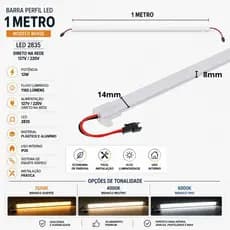 Barra Rígida Led 1 Metro Fita 2835 Direto Na Rede decoração