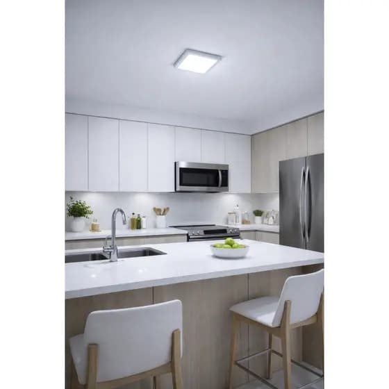 Painel Plafon 15x15 12w Led Quadrado Sobrepor Bivolt Teto Laje Forro Casa Escritorio Banheiro