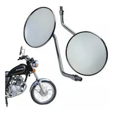 Par Espelho Retrovisor Intruder 125 / 250 Aço Lente Convexa