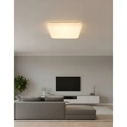Plafon Sobrepor Cristal Abs 72w Led Multicor Quadrado Bivolt