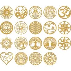 Quadro Painel Mandala MDF 3 mm Natural Cru