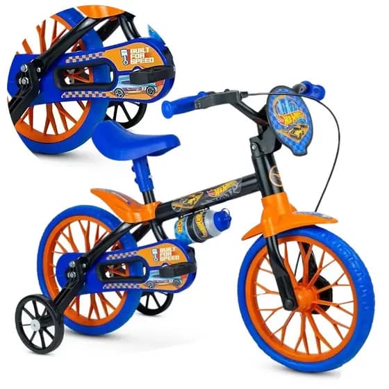 Bicicleta Infantil Aro 12 Nathor Hot Wheels Menino 1-4 Anos