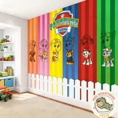 PAPEL DE PAREDE PATRULHA CANINA COLORIDO PAW PATROL RUBBLE INFANTIL MENINO QUARTO DE BEBÊ MENINO