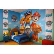 PAPEL DE PAREDE PATRULHA CANINA 3D + NOME PERSONALIZADO
