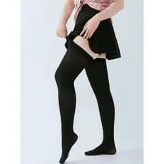 Meia 7/8 Feminina Longa 65 cm Acima do Joelho Over Knee Alta Elasticidade Estilo Coreano Preta ou Branca Fio 100